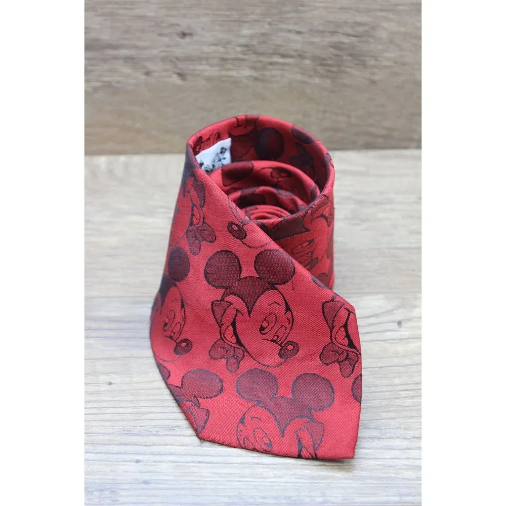 Balancine The Tie Works‎ vintage Mickey Mouse Disney red tie
